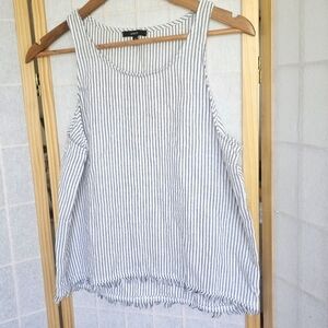 Anthropologie Women's DREW Teagan Stripe Linen Tank Top